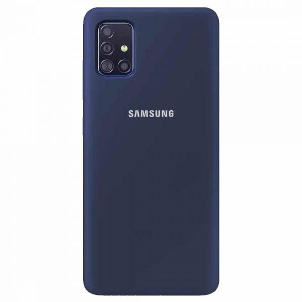 Оригинальный чехол Silicone Cover 360 с микрофиброй для Samsung Galaxy A51 – Синий / Navy Blue