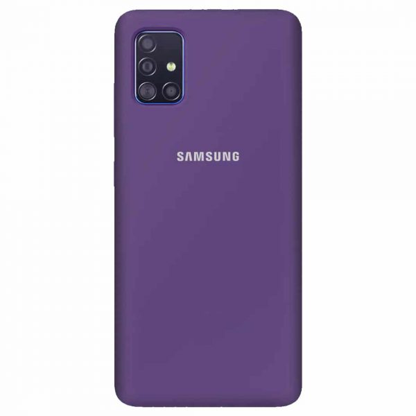 Оригинальный чехол Silicone Cover 360 с микрофиброй для Samsung Galaxy A71 – Сиреневый / Purple