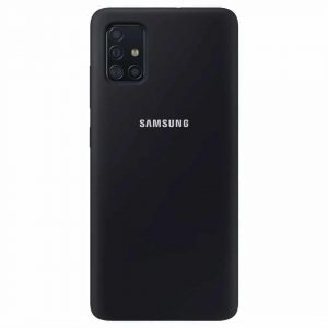 Оригинальный чехол Silicone Cover 360 с микрофиброй для Samsung Galaxy A51 – Черный / Black