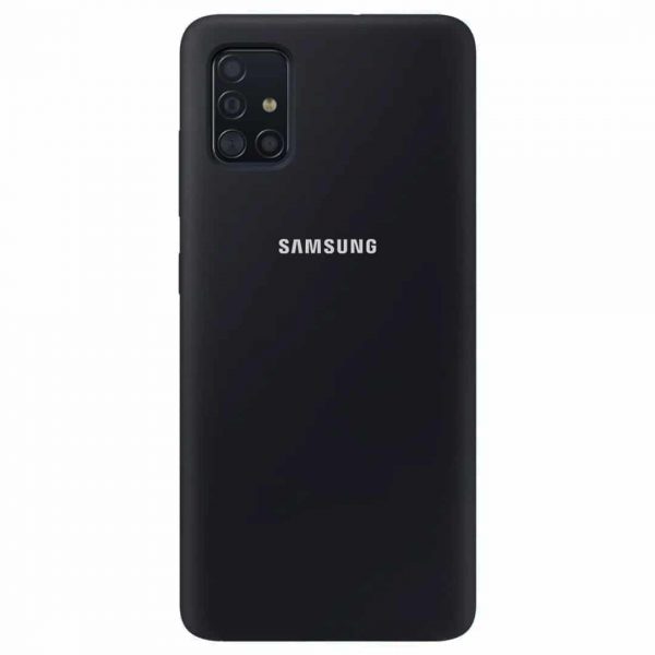 Оригинальный чехол Silicone Cover 360 с микрофиброй для Samsung Galaxy A51 – Черный / Black