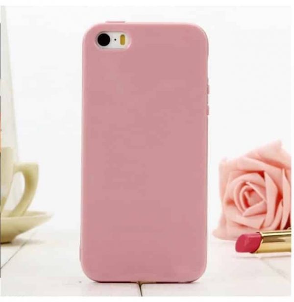 Матовый силиконовый (TPU) чехол для Iphone  5 / 5s /SE – Розовый