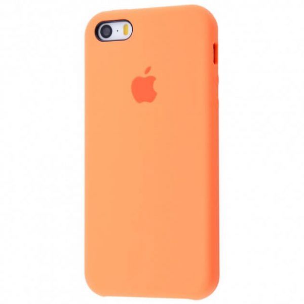 Оригинальный чехол Silicone Case с микрофиброй для Iphone 5 / 5s / SE №51 – Papaya