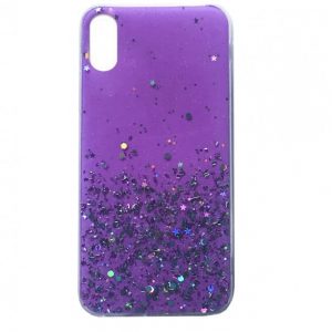 Cиликоновый чехол с блестками Shine Glitter для Iphone XR – Light violet