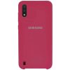 Оригинальный чехол Silicone Case с микрофиброй для Samsung Galaxy A01 – Красный / Rose Red