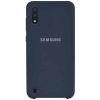 Оригинальный чехол Silicone Case с микрофиброй для Samsung Galaxy A01 – Синий / Midnight Blue