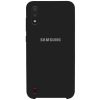 Оригинальный чехол Silicone Case с микрофиброй для Samsung Galaxy A01 – Черный / Black