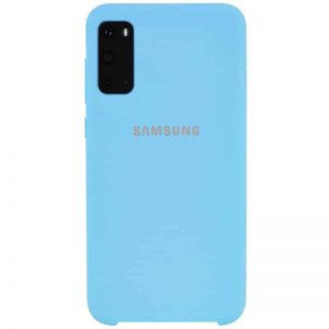 Оригинальный чехол Silicone Case с микрофиброй для Samsung Galaxy S20 – Бирюзовый / Light blue