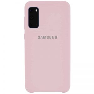 Оригинальный чехол Silicone Case с микрофиброй для Samsung Galaxy S20 – Розовый / Pink Sand