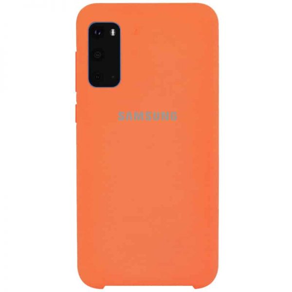 Оригинальный чехол Silicone Case с микрофиброй для Samsung Galaxy S20 – Оранжевый / Orange