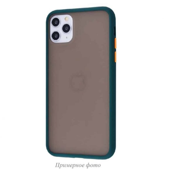 Чехол TPU Matte Color Case для Iphone XR – Dark green / orange