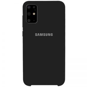 Оригинальный чехол Silicone Case с микрофиброй для Samsung Galaxy S20 Plus – Черный / Black