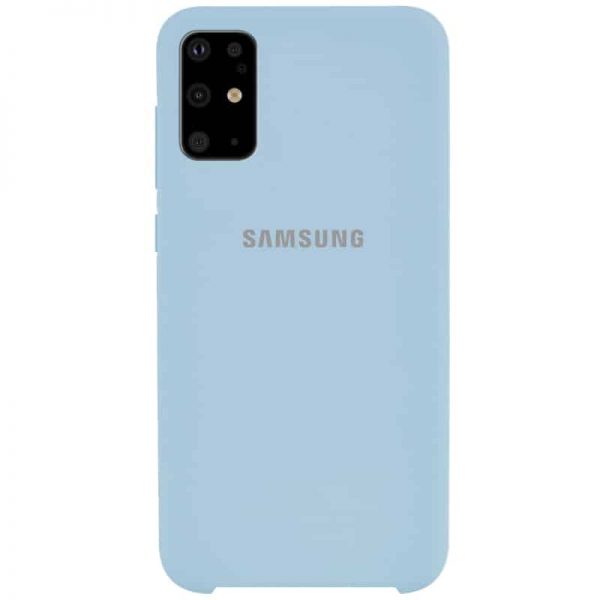 Оригинальный чехол Silicone Case с микрофиброй для Samsung Galaxy S20 Plus – Голубой / Lilac Blue