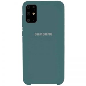 Оригинальный чехол Silicone Case с микрофиброй для Samsung Galaxy S20 Plus – Зеленый / Pine green