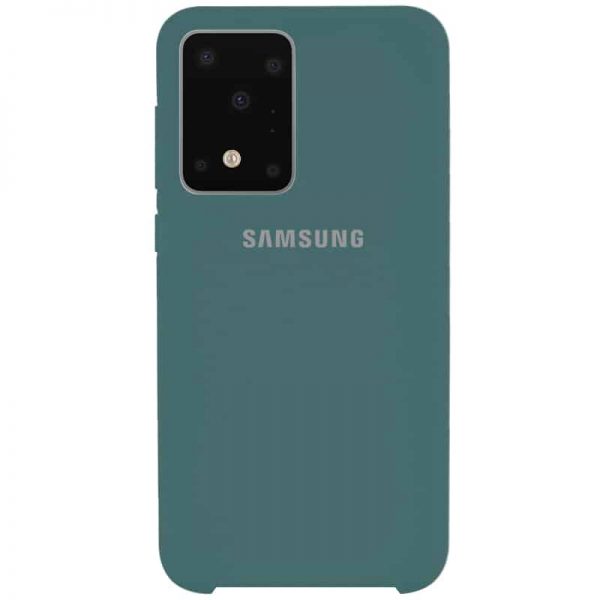 Оригинальный чехол Silicone Case с микрофиброй для Samsung Galaxy S20 Ultra – Зеленый / Pine green