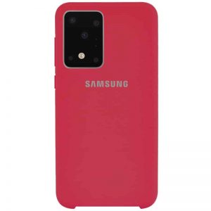 Оригинальный чехол Silicone Case с микрофиброй для Samsung Galaxy S20 Ultra – Красный / Rose Red