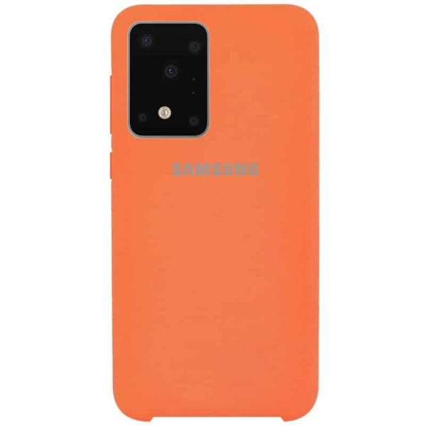 Оригинальный чехол Silicone Case с микрофиброй для Samsung Galaxy S20 Ultra – Оранжевый / Orange