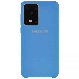 Silicone Case с микрофиброй для Samsung Galaxy S20 Ultra – Синий / Blue