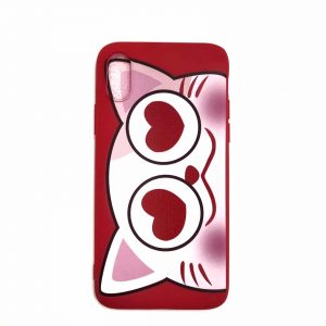 Силиконовый чехол Cute Love Cat для Iphone X / XS – Красный