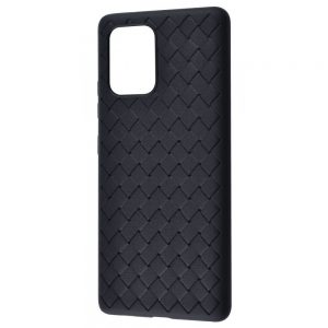 Силиконовый TPU чехол SKYQI плетеный под кожу для Samsung Galaxy S10 lite (G770F) – Black