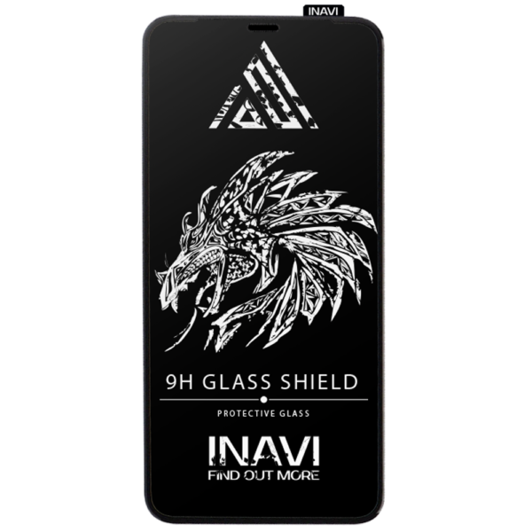 Защитное стекло 3D (5D) Inavi Premium на весь экран для Iphone 12 / 12 Pro — Black