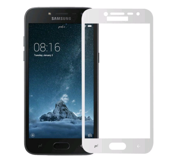 Защитное стекло 2.5D (3D) Full Cover на весь экран для Samsung Galaxy J2 / J2 Pro 2018 (J250) — White