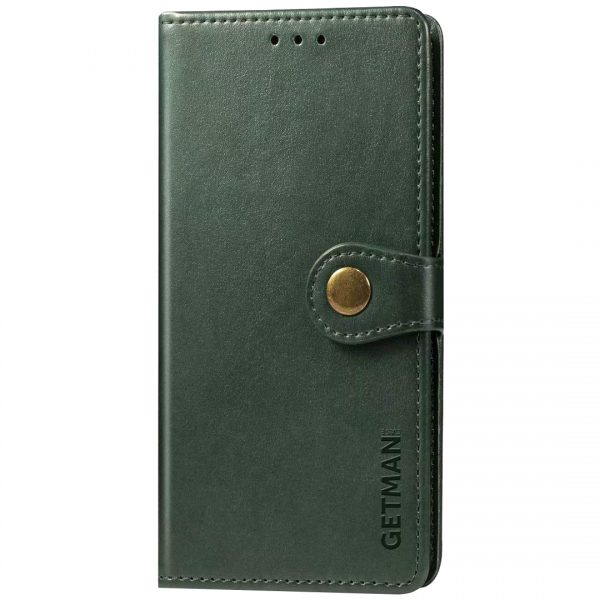 Кожаный чехол-книжка GETMAN Gallant для Samsung Galaxy A41 – Зеленый