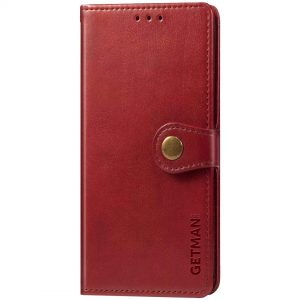 Кожаный чехол-книжка GETMAN Gallant для Samsung Galaxy A21s – Красный