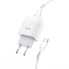 Мережевий зарядний пристрій Hoco C73A + кабель + Type-C 2USB 2.4A White 54883