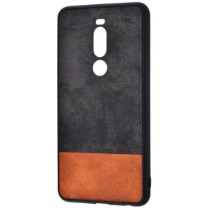 Чехол TPU+PC New Textile Case для Meizu X8 – Black / brown