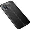 TPU чехол фактурный (с имитацией кожи) для Samsung Galaxy A31 – Black