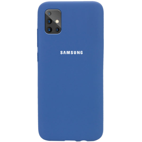 Оригинальный чехол Silicone Cover 360 с микрофиброй для Samsung Galaxy A71 – Синий / Navy Blue