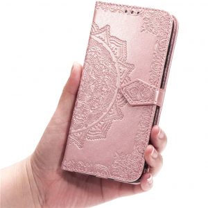 Кожаный чехол-книжка Art Case с визитницей для Xiaomi Redmi 9A – Розовый