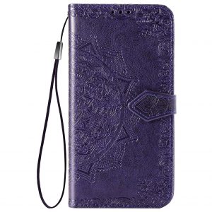 Кожаный чехол-книжка Art Case с визитницей для ZTE Blade V2020 Smart – Фиолетовый