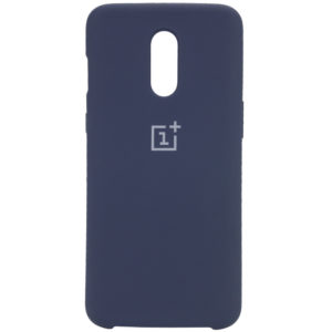 Оригинальный чехол Silicone Case с микрофиброй для OnePlus 7 – Синий / Midnight Blue