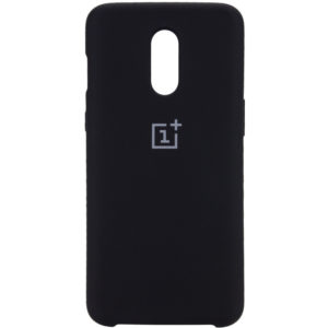 Оригинальный чехол Silicone Case с микрофиброй для OnePlus 7 – Черный / Black
