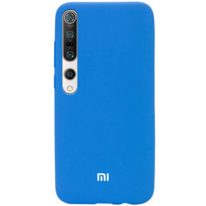 Оригинальный чехол Silicone Cover 360 с микрофиброй для Xiaomi Mi 10 / Mi 10 Pro – Голубой / Azure