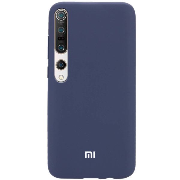 Оригинальный чехол Silicone Cover 360 с микрофиброй для Xiaomi Mi 10 / Mi 10 Pro – Синий / Dark Blue