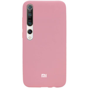 Оригинальный чехол Silicone Cover 360 с микрофиброй для Xiaomi Mi 10 / Mi 10 Pro – Розовый / Pink