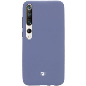 Оригинальный чехол Silicone Cover 360 с микрофиброй для Xiaomi Mi 10 / Mi 10 Pro – Серый / Lavender Gray