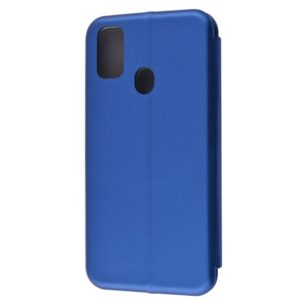 Кожаный чехол-книжка 360 с визитницей для Samsung Galaxy M30s / M21 – Blue