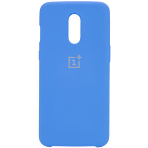 Оригинальный чехол Silicone Case с микрофиброй для OnePlus 7 – Синий / Blue