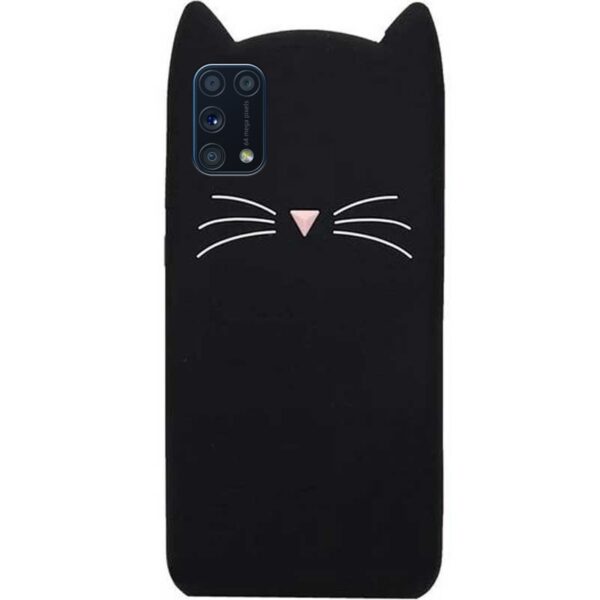 Силиконовый чехол 3D Cat для Samsung Galaxy A31 – Черный