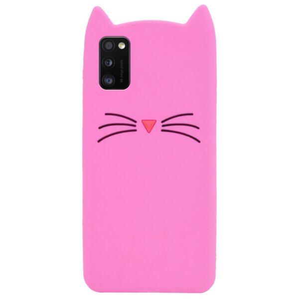 Силиконовый чехол 3D Cat для Samsung Galaxy A41 – Розовый