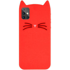 Силиконовый чехол 3D Cat для Samsung Galaxy A51 – Красный