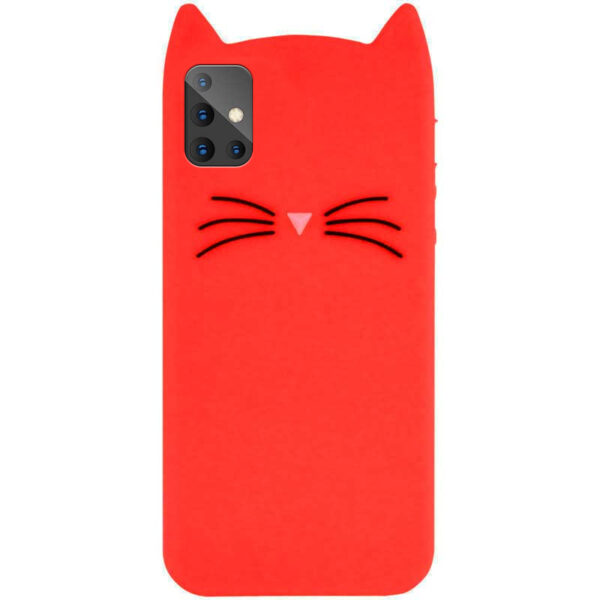 Силиконовый чехол 3D Cat для Samsung Galaxy A71 – Красный