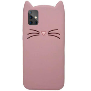 Силиконовый чехол 3D Cat для Samsung Galaxy A71 – Розовый