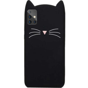 Силиконовый чехол 3D Cat для Samsung Galaxy A71 – Черный
