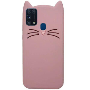 Силиконовый чехол 3D Cat для Samsung Galaxy M31 – Розовый