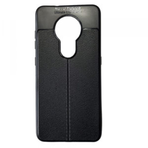 TPU чехол фактурный (с имитацией кожи) для Nokia 7.2 – Black