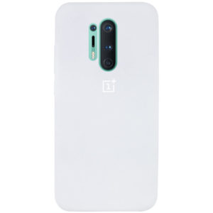 Оригинальный чехол Silicone Cover 360 с микрофиброй для OnePlus 8 Pro – Белый / White